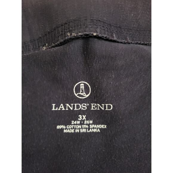 Lands’ End Starfish Crop Pants 3X Plus Size Navy Stretch Cotton Pull-On Comfort - Picture 4 of 7